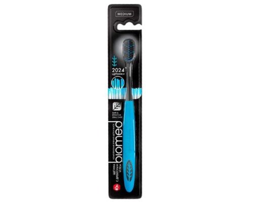 Biomed Black Medium зубна щітка середня (блакитна)