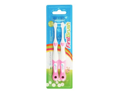 Brush-Baby FirstBrus Double Pack Pink (0-18 міс) Brush-Baby FirstBrus Double Pack Pink (0-18 міс)
