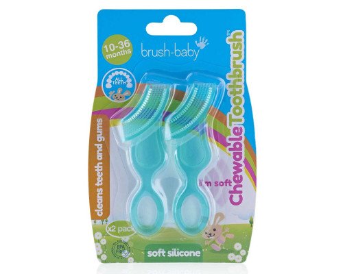 Brush-Baby Chewable Toothbrush Жувальна зубна щітка-прорізувач для немовлят (2 шт)