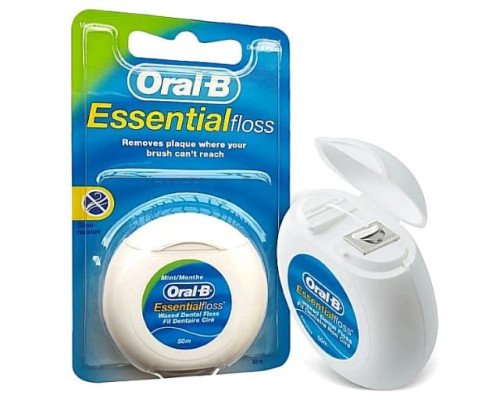 Oral-B Essential floss Зубна нитка вощена 50м Oral-B Essential floss Зубна нитка вощена 50м