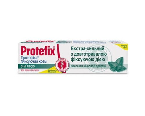 Protefix® Фіксуючий крем для зубних протезів з м'ятою, 47г Protefix® Фіксуючий крем для зубних протезів з м'ятою, 47г