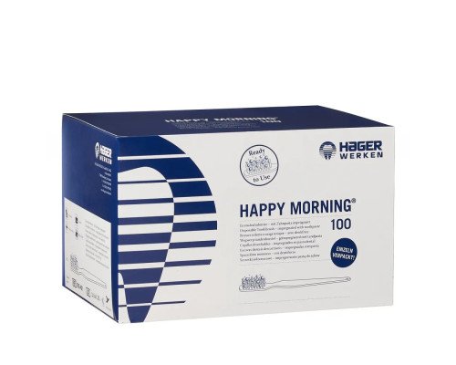Happy Morning зубна щітка, просякнута зубною пастою, 100шт Happy Morning зубна щітка, просякнута зубною пастою, 100шт