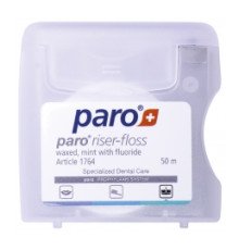 paro riser-floss Зубна нитка, вощена, з м'ятою та фторидом, 50 м