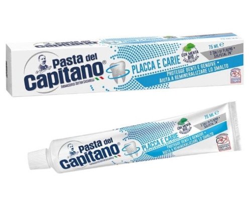 Pasta del Capitano Plaque&Cavities Зубна паста Проти карієсу та зубного нальоту 75 мл Pasta del Capitano Plaque&Cavities Зубна паста Проти карієсу та зубного нальоту 75 мл