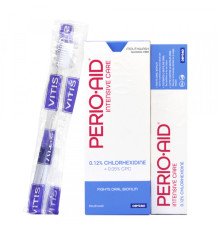 PERIO-AID 0.12% комплект: ополіскувач 500 мл, гель-паста 75 мл, щітка Vitis surgical campaing