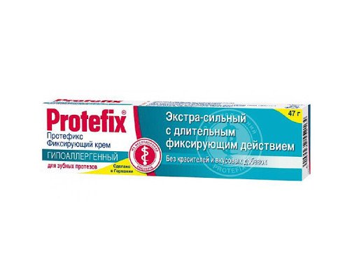 Protefix® Фіксуючий крем для зубних протезів гіпоалергенний, 47г Protefix® Фіксуючий крем для зубних протезів гіпоалергенний, 47г