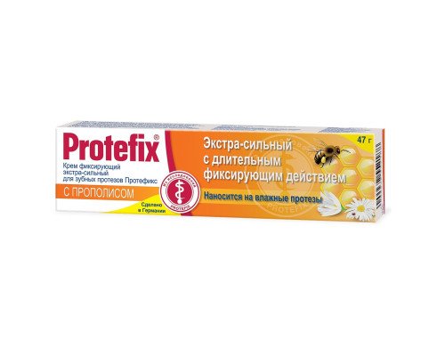 Protefix® Фіксуючий крем для зубних протезів з прополісом, 47г Protefix® Фіксуючий крем для зубних протезів з прополісом, 47г