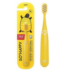 Splat Junior So Happy зубна щітка для дітей від 5 років з іонами срібла (жовта)