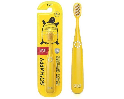 Splat Junior So Happy зубна щітка для дітей від 5 років з іонами срібла (жовта) Splat Junior So Happy зубна щітка для дітей від 5 років з іонами срібла (жовта)