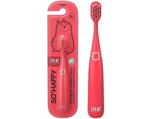 Splat Junior So Happy зубна щітка для дітей від 5 років з іонами срібла (корал) Splat Junior So Happy зубна щітка для дітей від 5 років з іонами срібла (корал)