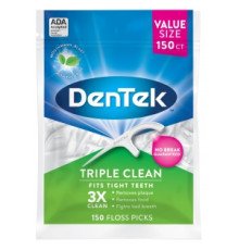 DenTek Floss Picks Потрійне очищення, 150шт