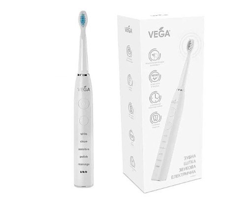 Vega VT-600 W Електрична звукова зубна щітка (біла) Vega VT-600 W Електрична звукова зубна щітка (біла)